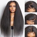 PartingMax Glueless Wig 180% Density Kinky Straight 7x6 Closure HD Lace Wig Ready to Go