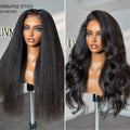 PartingMax Glueless Wig 180% Density Kinky Straight 7x6 Closure HD Lace Wig Ready to Go