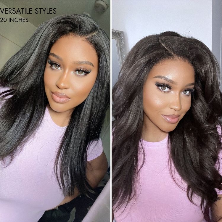 Parting Max Glueless Wig 180% Density Kinky Straight 7x6 Closure HD Lace Wig Ready to Go