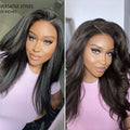 PartingMax Glueless Wig 180% Density Kinky Straight 7x6 Closure HD Lace Wig Ready to Go