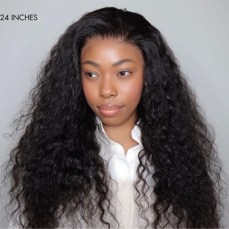 Water Wave 360 Lace Long Wig 100% Human Hair Pre-bleached & Pre-plucked