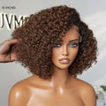 Ombre Brown Fluffy Kinky Curl Glueless Minimalist HD Lace Wig Ready To Go