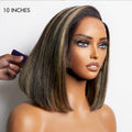 PreMax Wigs | Ombre Blonde Highlight Silky Straight Glueless Ear-to-ear Lace Bob Wig 100% Human Hair