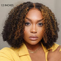 4C Edges | Highlight Afro Curls Glueless 5x5 Closure Undetectable HD Lace Wig