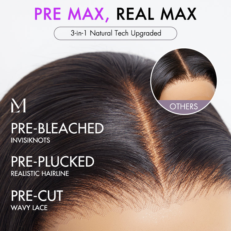 Win Back | PreMax Wigs | Super Natural Hairline Silky Blunt Cut Glueless 13x4 Frontal Lace / 5x5 Closure HD Lace Human Hair Short Bob Wig