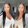 Yaki Straight 5x5 Closure HD Lace Glueless Long Wig 100% Human Hair