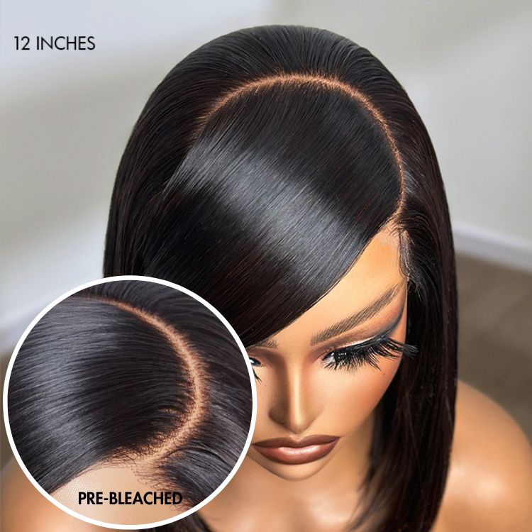 Win Back | Swoop Bangs Breathable Cap Deep Left C Part Silky Straight Glueless 5x5 Closure Lace Wig