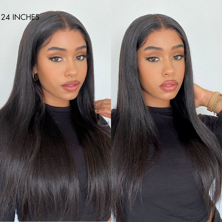 Parting Max Glueless Wig Ready to Go Silky Straight 7x6 Closure HD Lace Pre Plucked & Bleached Breathable Cap