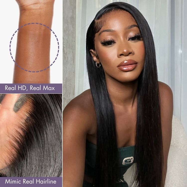 Crazy Wednesday | PreMax Wigs | Super Natural Hairline Silky Straight Glueless 13x4 Frontal Lace Wig Pre-plucked