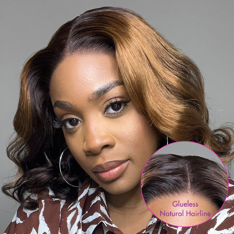 Elegant Peekaboo Ombre Blonde Loose Wave Glueless 5x5 Closure Lace Wig