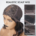 Breathable Cap Yaki Straight Ultra Natural Minimalist Undetectable Lace Long Wig with Bangs