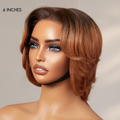 1 SEC INSTALL WIG | Elegant Boss Vibe Short Pixie Cut Ombre Brown Glueless Minimalist HD Lace Wig Ready to Go