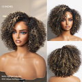 1 SEC INSTALL WIG | Honey Blonde Highlight Kinky Curly Glueless Minimalist HD Lace Classic Short Wig