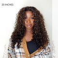 Parting Max Glueless Wig Chestnut Brown Highlights Funmi Curly 7x6 Closure HD Lace Wig Breathable Cap