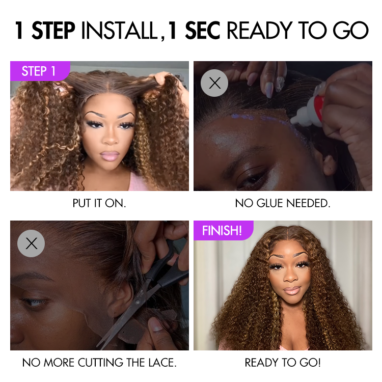 Crazy Wednesday | Go Natural Ease | Soft Kinky Curly Glueless 5x5 Closure HD Lace Wig Ready to Go