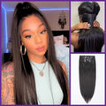 Straight / Body Wave / Kinky Straight / Yaki Straight / Kinky Curly Clip in Hair Extensions Real Human Hair Pieces 135g 9pcs / 7pcs with Free Gift