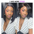 Parting Max Glueless Wig Silky Blunt Bob Cut 7x6 Closure HD Lace Wig Breathable Cap