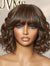 Beginner Friendly Brown Loose Wave Glueless Minimalist Lace Short Wig with Bangs Ready to Go