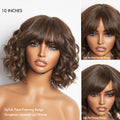 Beginner Friendly Brown Loose Wave Glueless Minimalist Lace Short Wig with Bangs Ready to Go