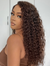 Brown Water Wave 5x5 Closure HD Lace Glueless Mid Part Long Wig 100% Human Hair