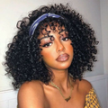 Virgin Human Hair Jerry Curl Headband Wig(Come With Free Headbands)