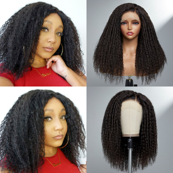 Dreadlock Style 5x5 Closure Lace Glueless Wig Side Part Long Wig 100% Human Hair