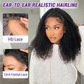 Afro Curly Glueless Free Parting Undetectable Invisible 13x4 Lace Frontal Wig | Real HD Lace