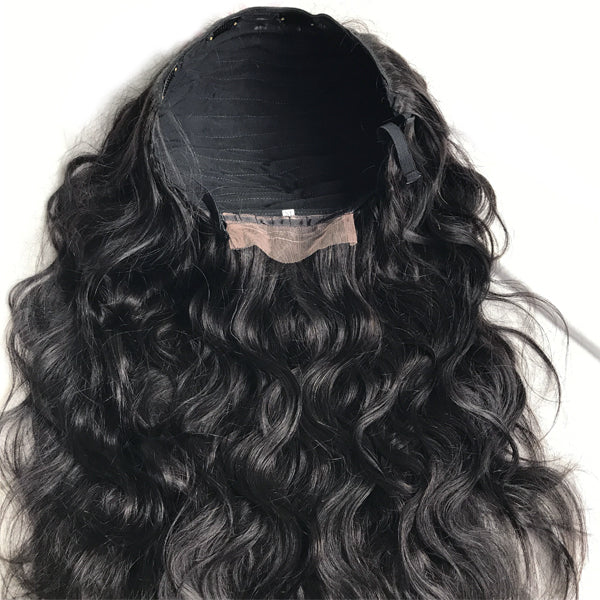 Body Wave or Water Wave Half Wig High Density Affordable 100% Human Hair Wig