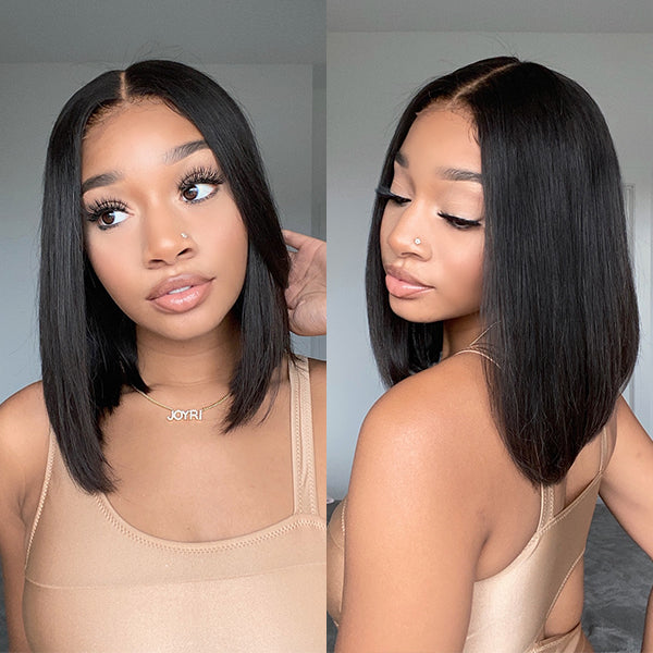 Points Rewards | Beginner Friendly Glueless Silky Blunt Cut 4x4 Closure Bob Wig | Upgraded 2.0