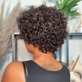 Deep Curly Wig Natural Lightweight Bouncy Short Curly Wig 100% Human Hair Wig With Bangs