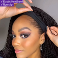 Throw On & Go Deep Wave No Lace Glueless Long Headband Wig 100% Human Hair (Get Free Trendy Headbands)