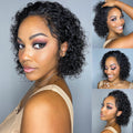 Flash Sale | Slicked-Back Short Cut Curly Compact Frontal Lace Wig 100% Human Hair