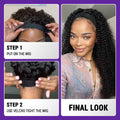 Throw On & Go Deep Wave No Lace Glueless Long Headband Wig 100% Human Hair (Get Free Trendy Headbands)