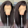 Natural Kinky Straight Glueless 5x5 Closure / 13x4 Frontal HD Lace Long Wig 100% Human Hair