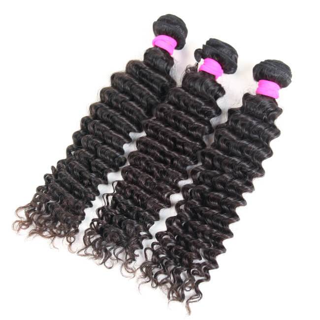 3 Pcs Deep Wave 100% Virgin Human Hair Bundles