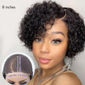 Trendy Short Cut Curly Minimalist HD Lace Glueless Side Part Wig 100% Human Hair