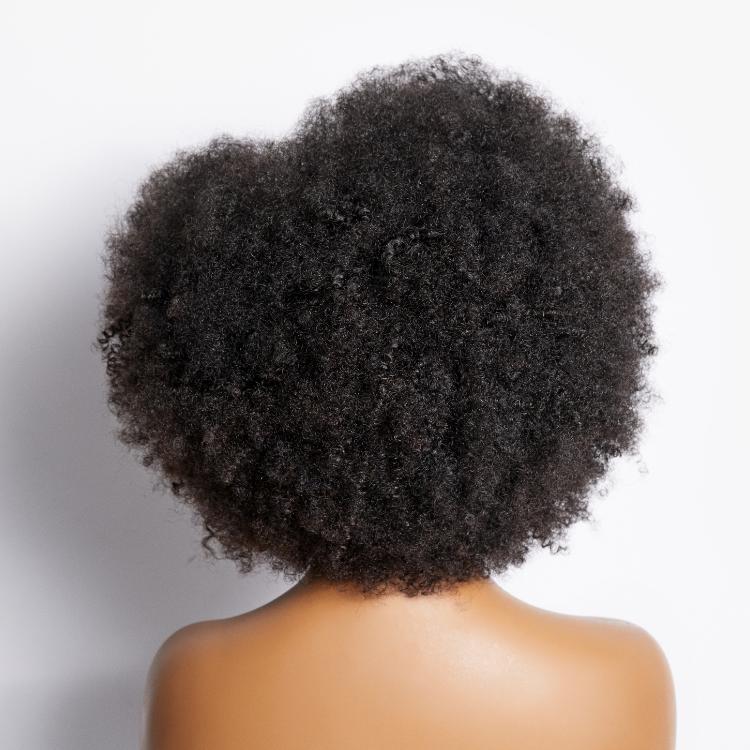 Retro & Vintage Side Part Afro Curl Bouncy Glueless Minimalist Lace Wig