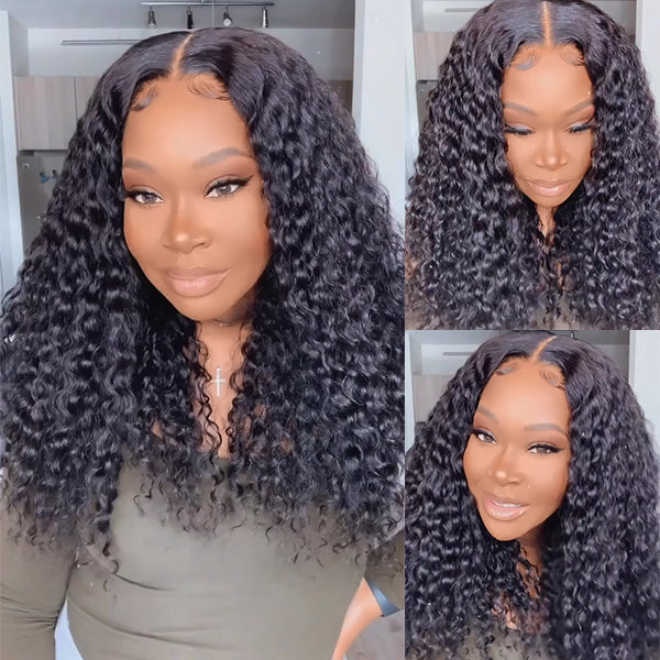 Wet And Wavy | Water Wave 4x4 Closure Lace Glueless Mid Part Long Wig 100% Human Hair