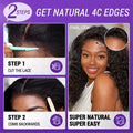 4C Edges | Water Wave Kinky Edges Glueless Free Parting 13x4 Undetectable Lace Front Wig | Afro Inspired